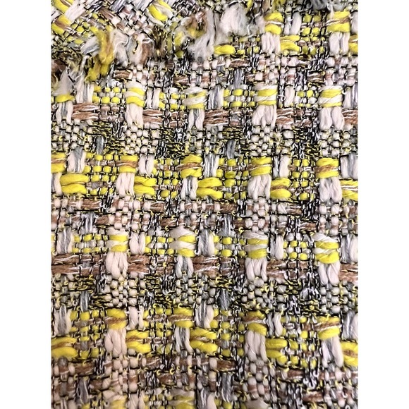 Coldwater Creek Tweed Jacket Women's Size 10 Yellow Black White Zip Front - Picture 5 of 10